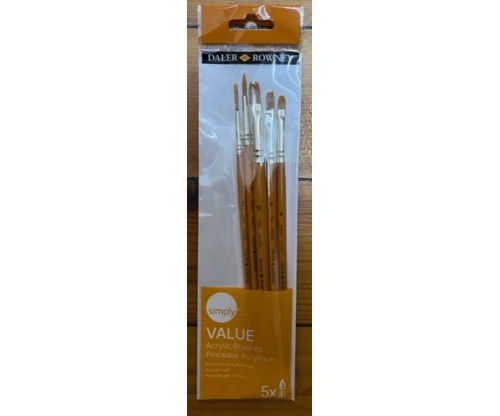 Brushes: Daler Rowney Paint Brush - Synthetic Hair (Pack of 5)